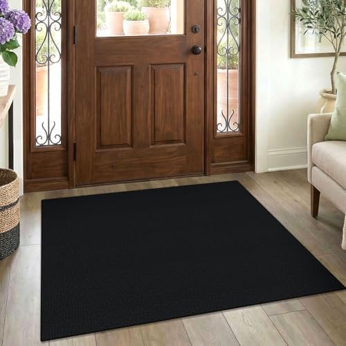 EARTHALL Washable Entryway Rug, Non Slip Doormat, 3x4 Ft, Black Heather by Unknown