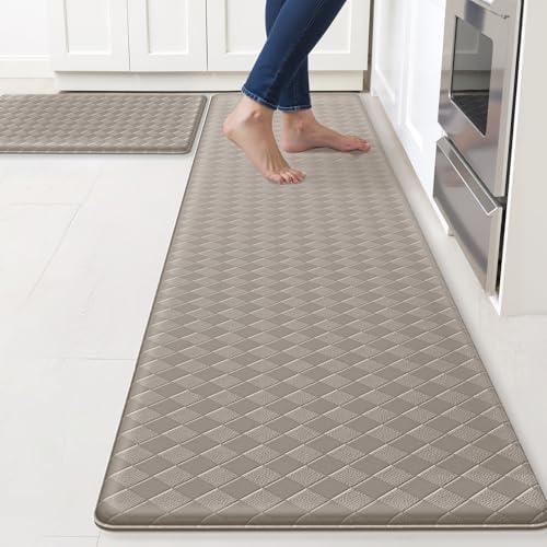 TranquilRelax Kitchen Mats, Cushioned Mats with Extra-Long Runner, Taupe by Unknown