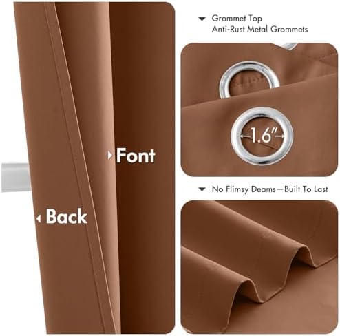 MIULEE Blackout Curtains for Bedroom 2 Panels 40 x 84 Inch Long Sun Baked - Image 4