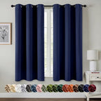 MIULEE Blackout Curtains for Bedroom 2 Panels 40 x 64 Inch Long Navy Blue by MIULEE
