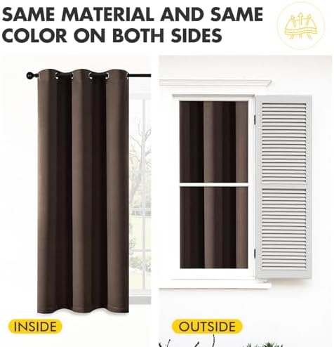 MIULEE Blackout Curtains for Bedroom 2 Panels 40"x63" Long Chocolate Brown - Image 7