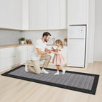StepRite Kitchen Rugs, Kitchen Mats for Floor, 96"x24" Non-Slip Machine-Washable Kitchen Throw Rug, Absorbent Runner Rugs Office, Sink Standing Desk Mat, Decor Carpet, Black - Image 3