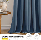MIULEE Blackout Curtains for Bedroom 2 Panels 34 x 72 Inch Long Stone Blue - Image 5