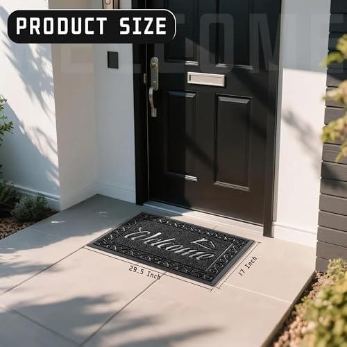 Yimobra Artificial Grass Welcome Mat, 29.5 x 17 in, Black - Image 3
