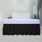 PureFit Wrap Around Ruffled Bed Skirt, Black, Twin/Full - 22" Drop - Image 2
