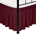 Wrap Around Full Size Bed Skirt Split Corners 14" Drop-Elastic Dust Ruffle by Biscaynebay