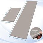 StepRite Kitchen Mats, 2PCS Kitchen Rugs, Cushioned Anti Fatigue Kitchen Mats for Floor, Non-Slip Standing Desk Mat, Waterproof Kitchen Rug Set for Kitchen, Floor, Office, 17.3"x30"+17.3"x70", Khaki - Image 2