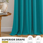 MIULEE Blackout Curtains for Bedroom 2 Panels 40 x 72 Inch Long Teal - Image 5