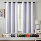 MIULEE Blackout Curtains for Bedroom 2 Panels 40x54 Inch Long Greyish White by MIULEE