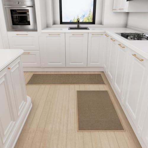 SUMLANS Kitchen Mat 1 PCS for Floor, Washable Non Slip Rugs, Brown - Image 5