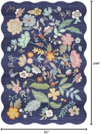 Washable 2'6x12 Hallway Runner Rug: Entryway Non Slip Floral Rug Farmhouse Soft Stain Resistant Carpet for Kitchen Bathroom Bedroom Low Pile Pet Friendly Floor Mat for Living Room(2'6x12/Purple) - Image 2