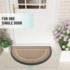 OLANLY Half Circle Front Door Mat Outside 29.5x17 All-Season Rubber Doormat - Image 2