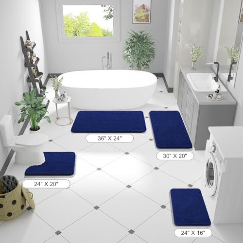 OLANLY Bathroom Runner Rugs 59x24, Extra Soft Absorbent Chenille Bath Rugs - Image 2