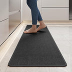 YDKGL Long Kitchen Runner Rugs Kitchen Mat Non Slip Washable Black 17"x59" by YDKGL