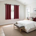 MIULEE Christmas Blackout Curtains for Bedroom 2 Panel 40"x63" Burgundy Red - Image 6