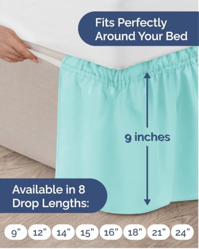 CGK Wrap Around Bed Skirt - College Dorm Room - 9" Inch, Twin/Twin XL - Image 4