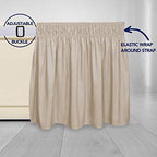 PureFit Wrap Around Ruffled Bed Skirt, Beige, Queen/King - 22" Drop - Image 4