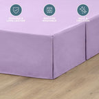 Bare Home Bed Skirt 15-Inch Drop 1800 Ultra-Soft (Queen, Lavender) - Image 3