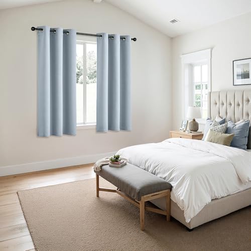 MIULEE Blackout Curtains for Bedroom 2 Panels 40 x 63 Inch Long Light Blue - Image 6