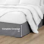 Bare Home Bed Skirt 15-Inch Drop 1800 Ultra-Soft (Twin, Grey) - Image 5