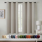 MIULEE Blackout Curtains for Bedroom 2 Panels 40 x 54 Inch Long Natural by MIULEE