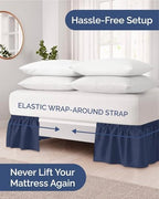 CGK Wrap Around Bed Skirt - College Dorm Room - 16" Inch, Twin/Twin XL - Image 2