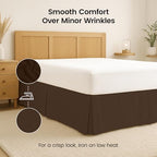Full Size Pleated Bed Skirt, Hides Under-Bed Storage 16 Inch Drop, Brown - Image 6