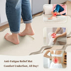 Arenarug Scalloped Kitchen Mats for Floor, Khaki Kitchen Rugs Set of 2 - Image 4