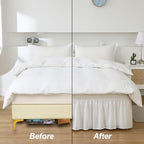 MEILA Wrap Around Bed Skirt for Twin & Full Beds 16" Drop, Natural White - Image 6