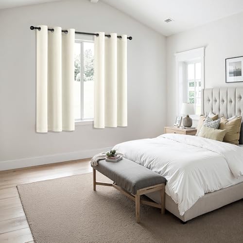 MIULEE Blackout Curtains for Bedroom 2 Panels 40 x 63 Inch Long Cream - Image 6