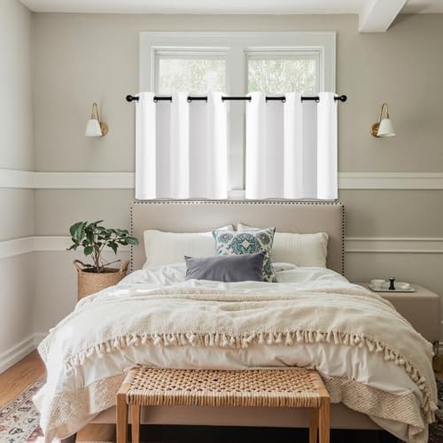 MIULEE Blackout Curtains for Bedroom 2 Panels 40 x 36 Inch Long Pure White - Image 7