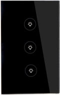 WiFi Smart Wall Touch Light Switch Glass Panel Wireless Remote Control by Mobile APP Anywhere Compatible with Alexa,Timing Function No Hub Required (Wall Switch 3 Gang)