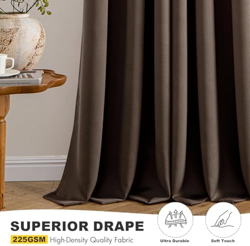 MIULEE Blackout Curtains for Bedroom 2 Panels 40"x72" Long Chocolate Brown - Image 5