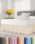 CGK Wrap Around Dust Ruffle Bed Skirt - King Size, 12" Inch, Off White by CGKUnlimited