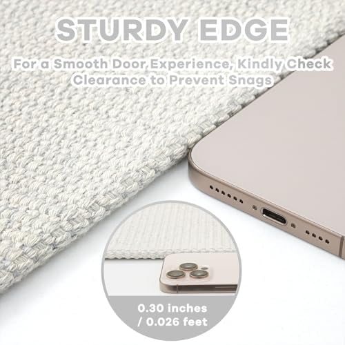 EARTHALL Washable Runner Rug, Non Slip Doormat, 2x4 Ft, Cream/Grayish - Image 3