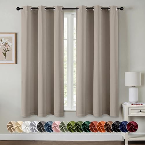 MIULEE Blackout Curtains for Bedroom 2 Panels 40 x 54 Inch Long Stone by MIULEE