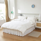 MEILA Wrap Around Bed Skirt for Twin & Full Beds 14" Drop, Natural White - Image 2