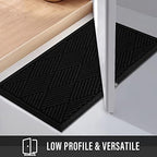 HIYARD Durable Front Door Mat, Absorbent Muddy Dirt Resist Welcome Door Mats Outdoor Indoor, Stain and Fade Resistant, Non-Slip Rubber Backing Low Profile Doormat for Entryway, 30×17, Black - Image 6