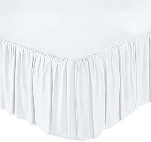 Amazon Basics Lightweight Ruffled Bed Skirt, Machine Washable, Wrinkle Resistant, Classic Style, Soft 100% Microfiber With 16" Drop, King, Bright White - Image 2