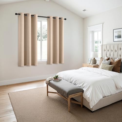 MIULEE Blackout Curtains for Bedroom 2 Panels 40 x 54 Inch Long Beige - Image 6