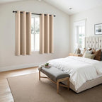 MIULEE Blackout Curtains for Bedroom 2 Panels 29 x 40 Inch Long Beige - Image 6