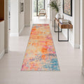 2.6x8 Washable Runner Rug：Modern Abstract Soft Carpet Galaxy Haze by FXRHLP