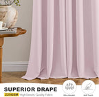 MIULEE Blackout Curtains for Bedroom 2 Panels 40 x 72 Inch Long Light Pink - Image 5