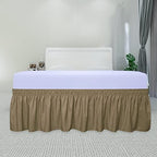 PureFit Wrap Around Ruffled Bed Skirt, Camel, Twin/Full - 22" Drop - Image 2