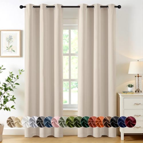 MIULEE Blackout Curtains for Bedroom 2 Panels 40 x 72 Inch Long Champagne by MIULEE