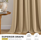 MIULEE Blackout Curtains for Bedroom 2 Panels 40 x 45 Inch Long Taupe Brown - Image 5