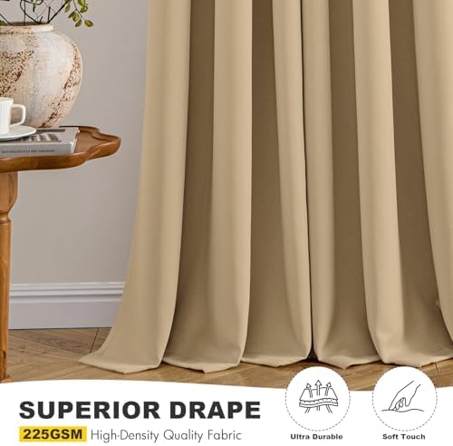 MIULEE Blackout Curtains for Bedroom 2 Panels 40 x 45 Inch Long Taupe Brown - Image 5