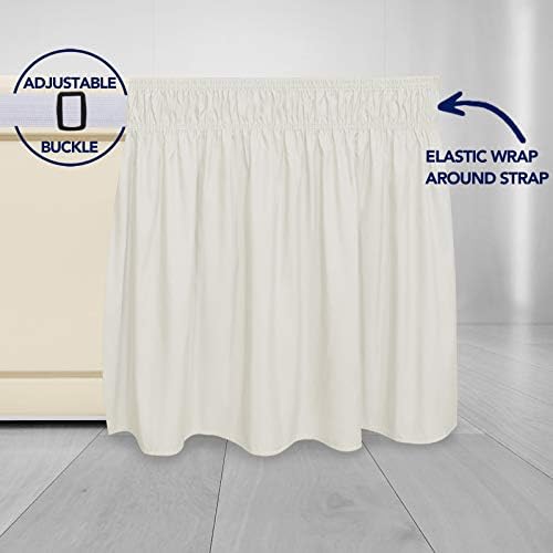 PureFit Wrap Around Ruffled Bed Skirt, Ivory, Twin/Full - 22" Drop - Image 4