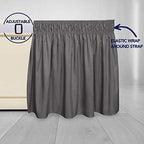 PureFit Wrap Around Ruffled Bed Skirt, Dark Gray, Queen/King - 22" Drop - Image 4