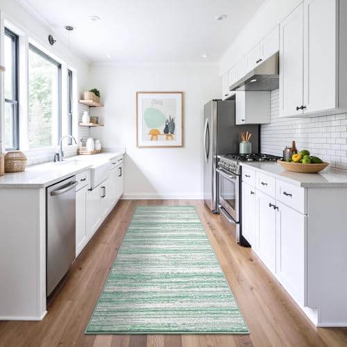 Chicrug 2x6 Green Washable Runner Rug for Hallway Kitchen Entryway Non Slip - Image 3